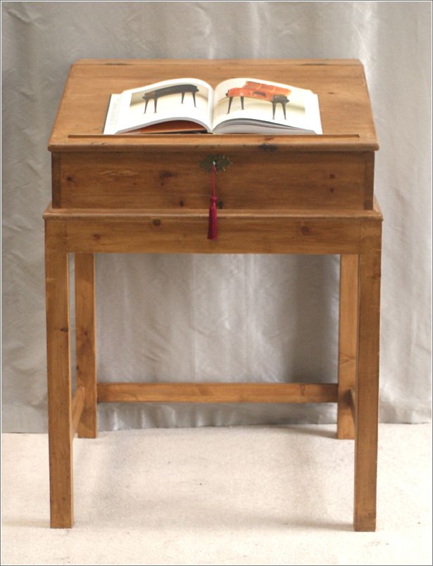 4023 Antique Victorian Pine Clerks Desk on Stand (1)